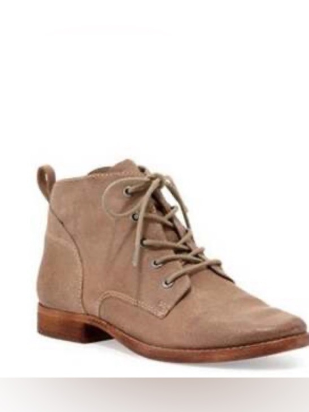 Sam Edelman Womens Taupe Suede Lace-Up Ankle Boots - Picture 3 of 8